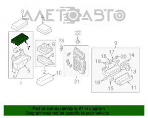 Blocul de relee din partea dreaptă pentru Nissan Pathfinder 13-20