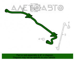 Stabilizatorul frontal pentru Mercedes CLA 14-19, 26mm, fără cleme