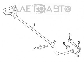 Stabilizator spate Mercedes CLA 14-19 FWD 18mm fără cleme.