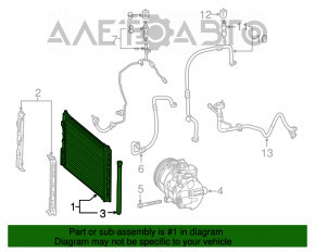 Radiatorul condensatorului de aer condiționat Mercedes CLA 250 14-19