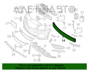 Усилитель переднего бампера Mercedes CLA 14-19