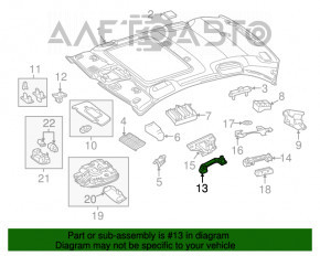 Manerul plafonului din față dreapta Mercedes GLA 15-20 negru.