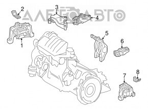 Подушка двигателя левая Mercedes CLA 250 14-19 потрескана