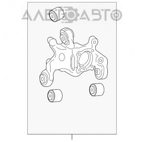 Butucul roții spate dreapta Mercedes CLA 14-19 AWD