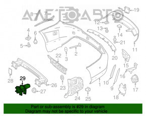 Suportul amplificatorului pentru bara de protecție spate stânga Mercedes CLA 14-19 SUA