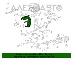 Colector de evacuare frontal cu catalizator pentru Lexus RX400h 06-09.