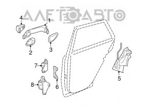 Buclele ușii inferioare din spate stânga Mercedes X164 GL W164 ML W251 R