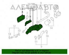 Corpul filtrului de ulei al motorului Chevrolet Cruze 11-15 1.8, complet asamblat