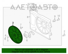 Paletele ventilatorului de răcire Kia Forte 4d 14-18 cu motorul