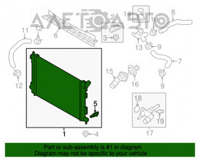 Radiator de răcire apă Hyundai Veloster 12-17, cutie de viteze manuală