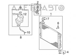 Radiatorul de răcire a apei pentru Hyundai Azera 12-17 este lovit.