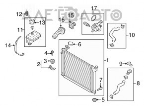 Radiator de răcire apă Hyundai Sonata 15-19 1.6T