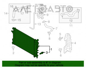 Radiatorul de răcire a apei pentru Hyundai Elantra AD 17-20 2.0 este deteriorat.