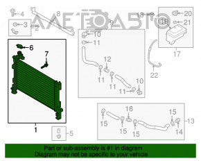 Radiator de răcire a apei Hyundai Sonata 16-19 hibrid nou OEM original