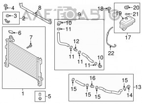 Radiator de răcire a apei Hyundai Sonata 16-19 hibrid nou OEM original