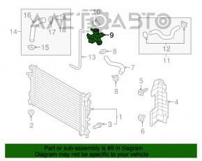 Racordul de răcire superior cu capac din plastic pentru Hyundai Elantra AD 17-20 2.0, nou, original OEM.