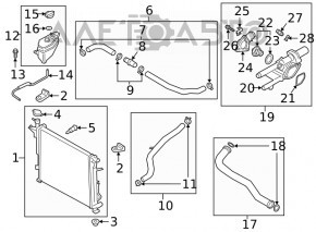 Suportul radiatorului stânga sus Hyundai Santa FE 19-20 2.4 nou OEM KOR