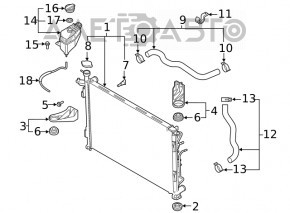 Suport radiator partea de jos dreapta Kia Sorento 16-20 cauciuc nou OEM original