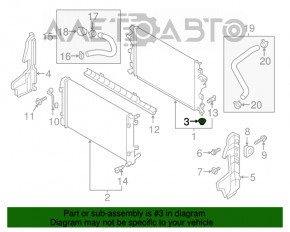 Suportul de fixare a radiatorului, stânga jos, Hyundai Elantra AD 17-20.