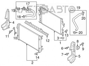 Suportul radiatorului stânga jos Kia Niro 17-22 nou OEM original