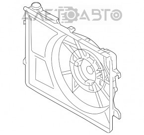 Difuzorul capacului radiatorului gol Hyundai Veloster 12-17 cu rezervor