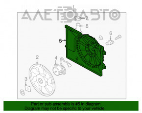 Difuzorul capacului radiatorului gol Kia Forte 4d 14-16 cu rezervor