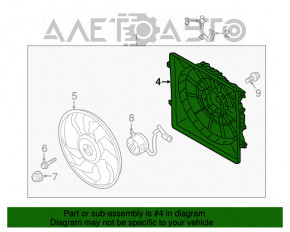 Difuzorul capacului radiatorului gol Kia Sorento 16-20 2.4