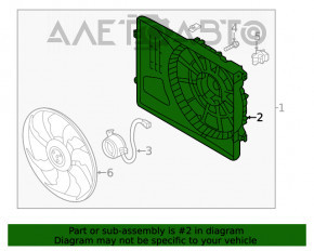 Difuzorul capacului radiatorului gol Hyundai Tucson 16-20