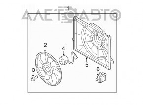 Difuzorul capacului radiatorului gol Hyundai Sonata 11-15 2.0