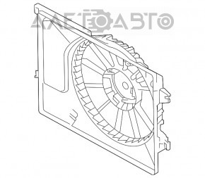 Difuzorul capacului radiatorului gol Kia Forte 4d 14-16 cu rezervor nou OEM original