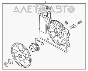 Difuzorul capacului radiatorului asamblat Hyundai Elantra UD 11-13 este nou, original OEM.