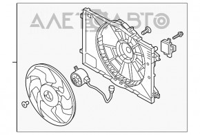 Difuzorul carcasei radiatorului asamblat Kia Niro 17-22 HEV, PHEV nou OEM original