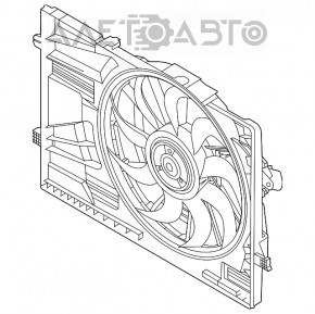 Difuzorul capacului radiatorului asamblat Hyundai Sonata 20-2.5 nou OEM original