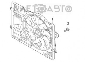 Difuzorul capacului radiatorului asamblat Hyundai Sonata 20-2.5 nou OEM original