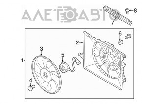 Ventilatorul de răcire al computerului Hyundai Santa FE Sport 13-18.