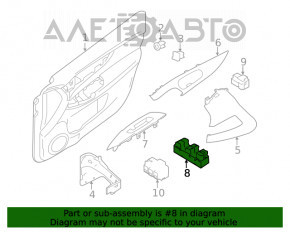 Controlul geamului electric din față, stânga, Nissan Rogue Sport 17-19