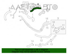 Furtunul de răcire superior Kia Forte 4d 14-18 2.0, 1.8 pentru motor.