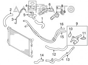 Furtunul de răcire superior Kia Forte 4d 14-18 2.0, 1.8 pentru motor.