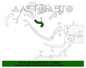 Furtunul de răcire superior al Hyundai Elantra UD 11-16 către radiator.