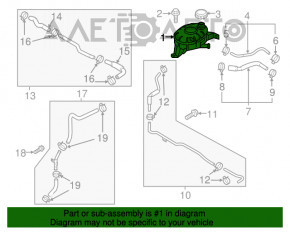 Rezervorul de expansiune al sistemului de răcire Kia Niro 17-22 HEV, PHEV fără capac nou OEM original