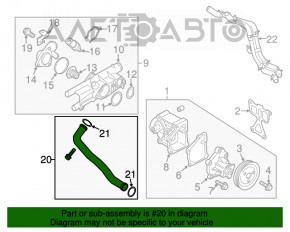 Furtunul de răcire către pompa de apă pentru Kia Optima 11-15 2.4 metal