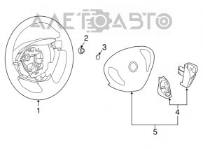 Butonul de control de pe perna Nissan Leaf 13-17 tip 1 este rupt.