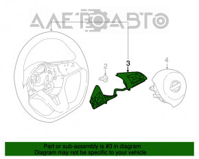 Butonul de control de pe volanul Nissan Rogue 17 - suportul este rupt.