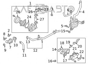 Flanșa sistemului de răcire Kia Niro 17-22 HEV, PHEV nou OEM original