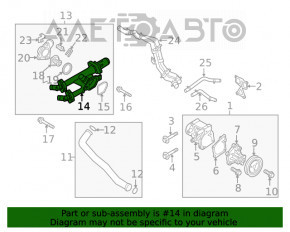 Corpul termostatului Hyundai Santa FE Sport 17-18 restilizat 2.4, nou, original OEM