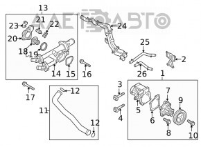 Corpul termostatului Kia Sorento 16-20 2.4 nou OEM original