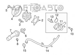 Capacul carcasei termostatului Kia Soul 14-19 1.6 plastic