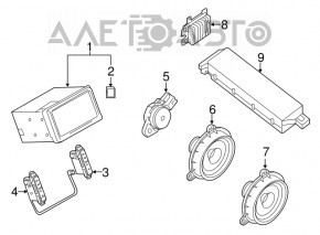 Monitor, display, navigație Nissan Leaf 13-17 fără card, fără cameră, zgârietură