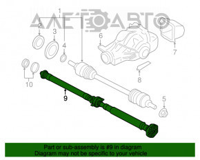 Arborele cardanic al mașinii BMW X3 F25 11-17 are o mufă crăpată