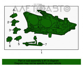 Far dreapta față Nissan Maxima A36 16-18 complet asamblat cu lumini LED și suport